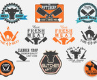 Butchery and Cleaver Labels Vector Set