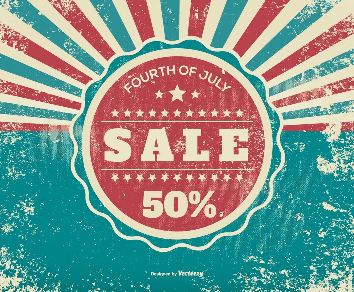 Grunge Fourth of July Sale Illustration