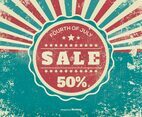 Grunge Fourth of July Sale Illustration