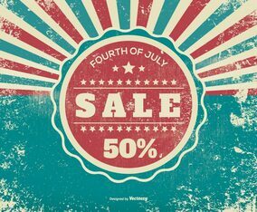 Grunge Fourth of July Sale Illustration