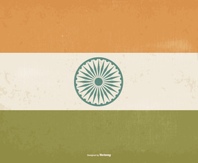 Old Vintage Style India Flag