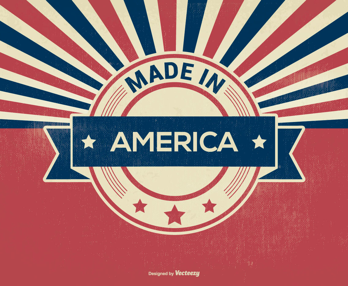 Retro Style Made in America Illustration