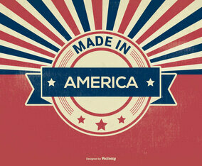 Retro Style Made in America Illustration