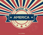 Retro Style Made in America Illustration