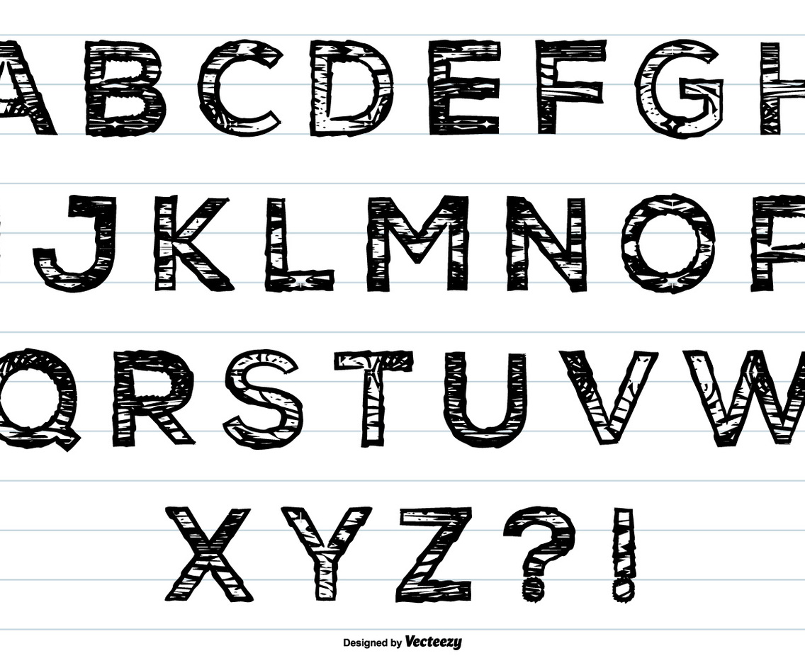 Cute Hand Drawn Messy Alphabet