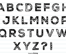 Cute Hand Drawn Messy Alphabet