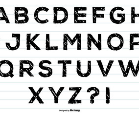 Cute Hand Drawn Messy Alphabet