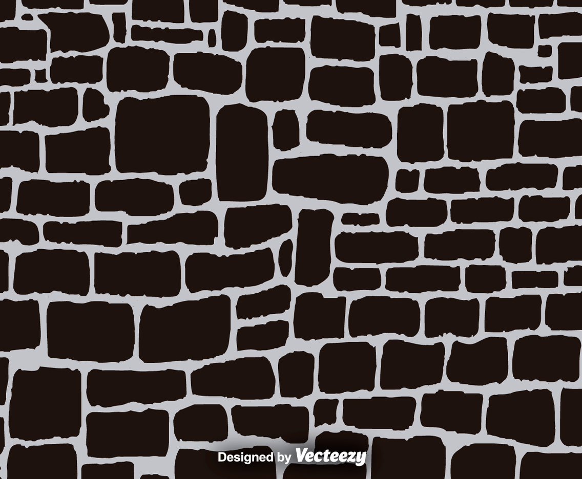 Black Cartoon Stone Wall Vector Background
