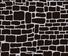 Black Cartoon Stone Wall Vector Background