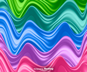 Silk Waves Set - Vector Illustration