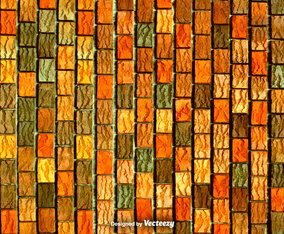 Red Orange And Brown Vertical Bricks - Vector Texture