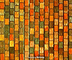 Red Orange And Brown Vertical Bricks - Vector Texture
