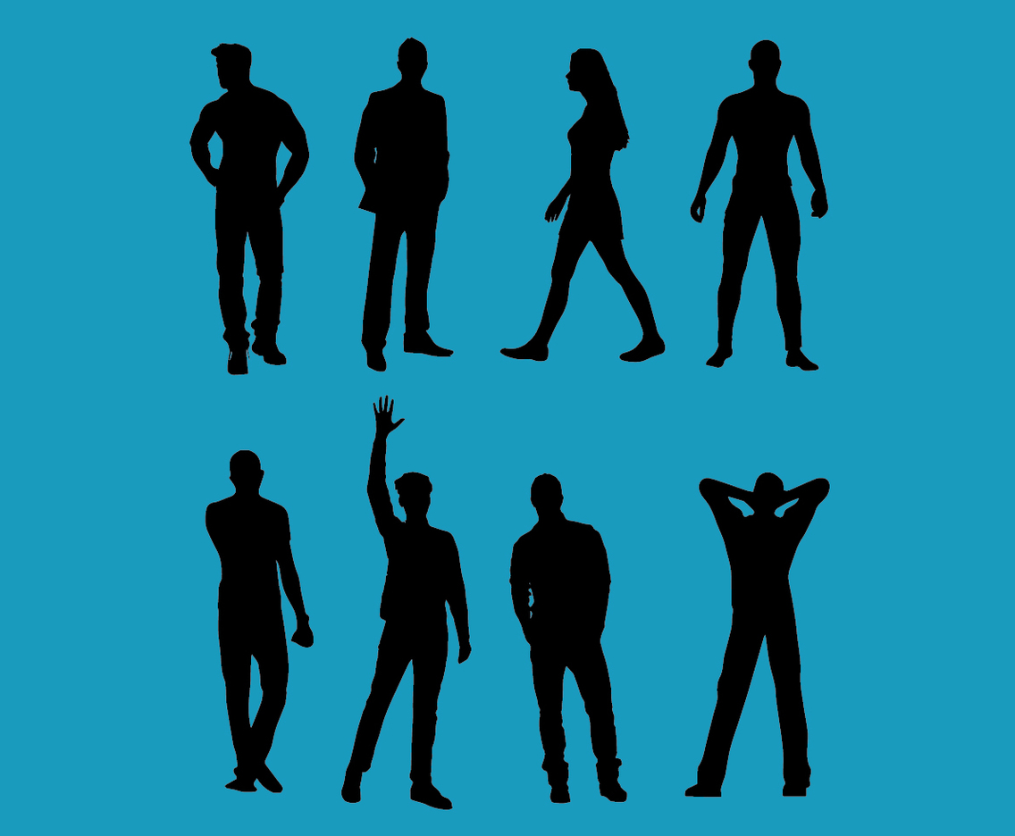 Man and woman vector silhouettes 2