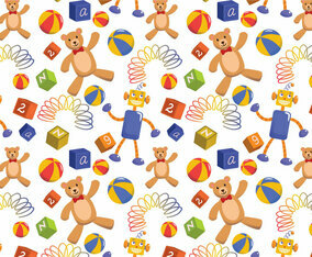 Kids Toys Pattern Vectors