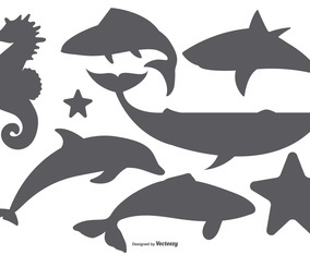 Sea Animal Vector Shapes