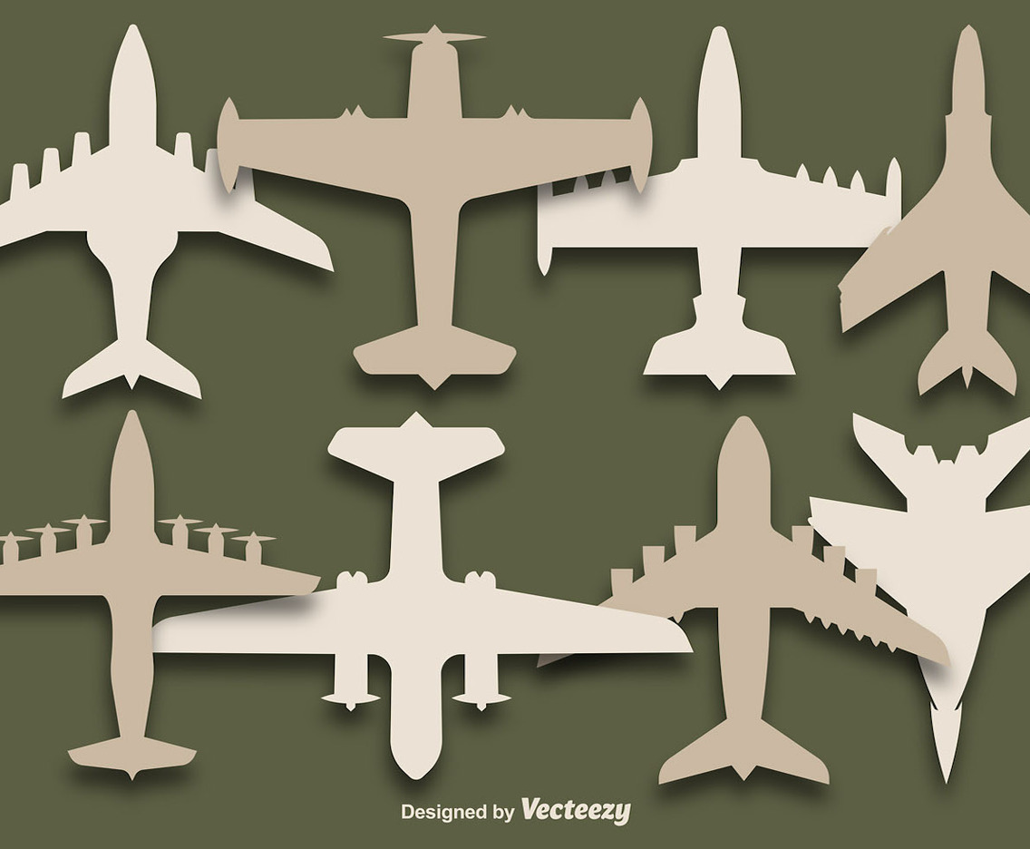 Vector Set Of airplanes silhouettes