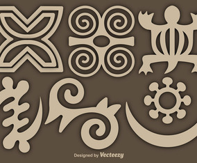 Vector Adinkra Symbols Set