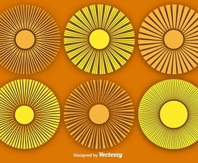 Vector Abstract Sun Icons Set