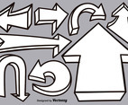 Vector Hand Drawn 3D Arrows Set
