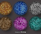 Colorful Vector Spheres With Mosaic Textures