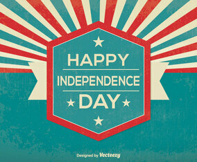 Retro Style Independence Day Illustration