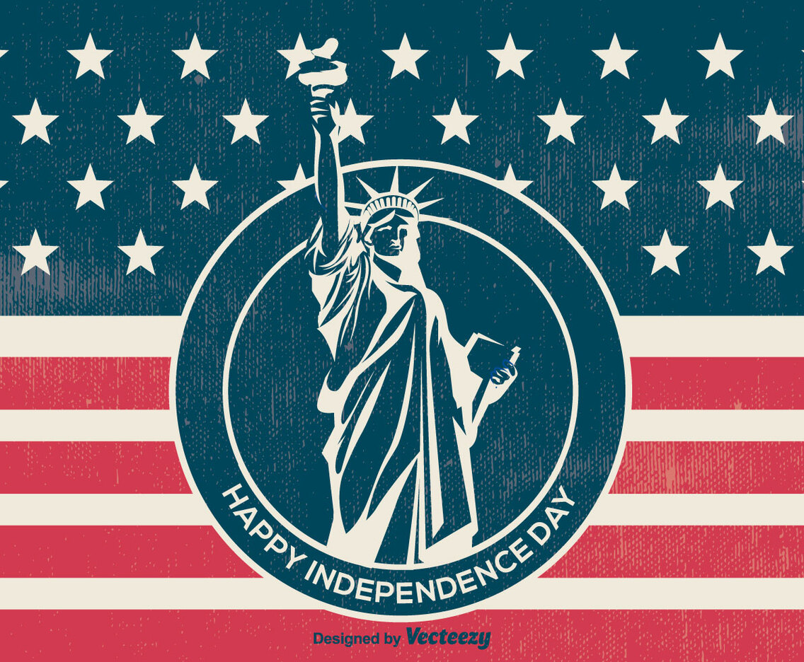 Retro Style Independence Day Illustration