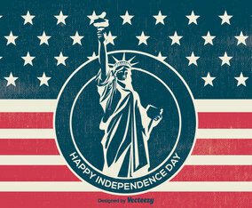 Retro Style Independence Day Illustration