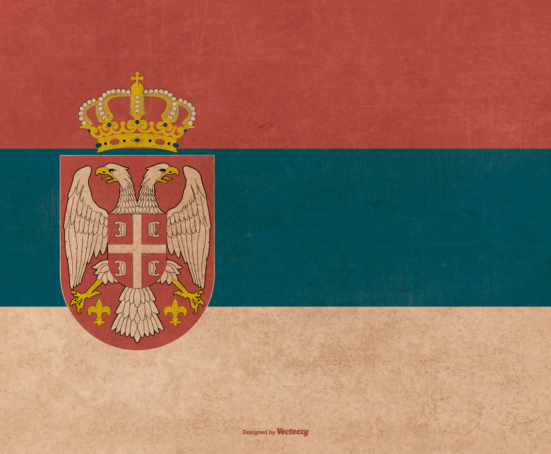 Old Grunge Serbia State Flag