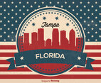 Retro Tampa Florida Skyline Illustration
