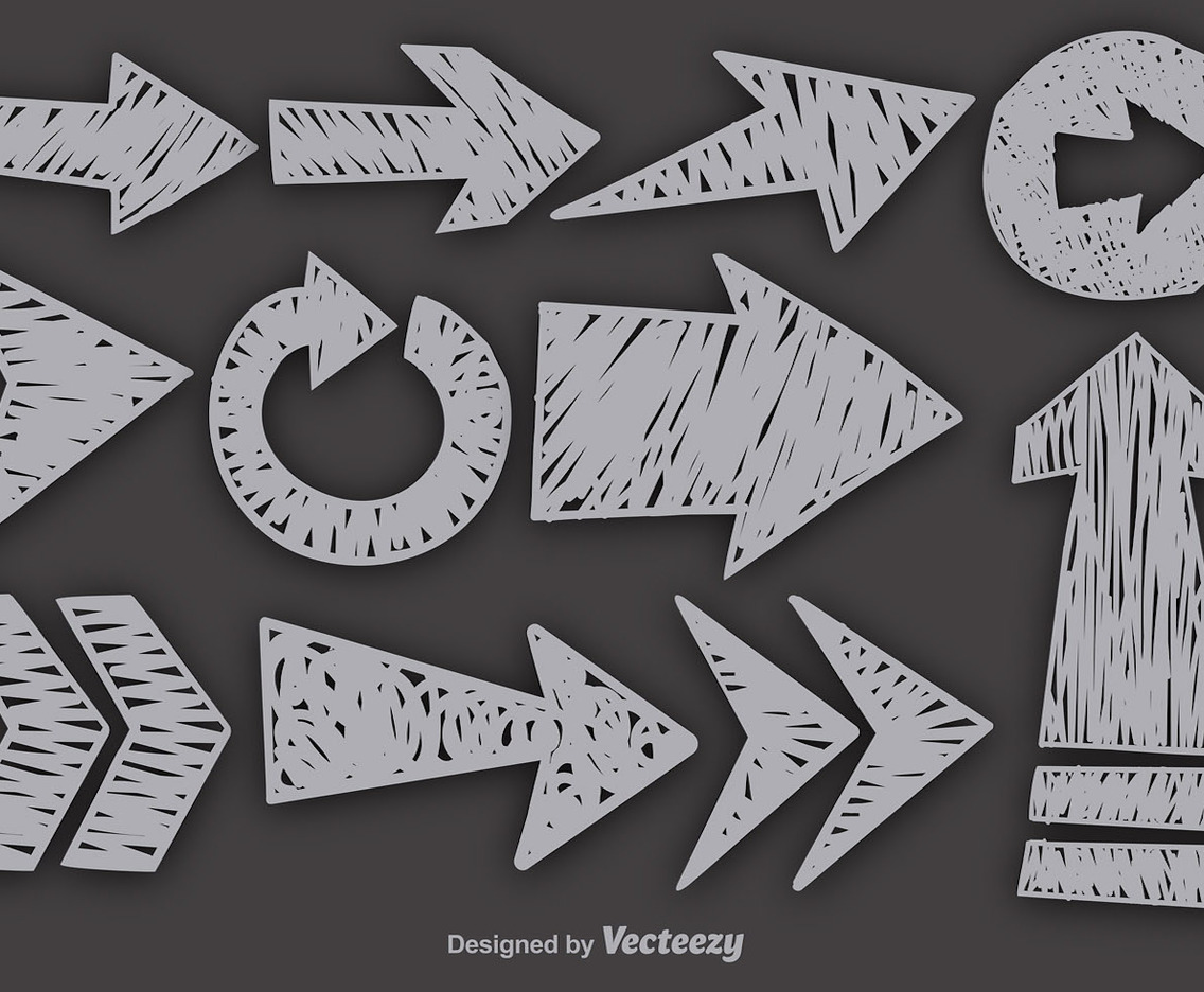 Vector Hand Drawn Arrows Icons Set