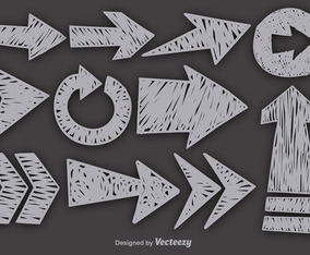 Vector Hand Drawn Arrows Icons Set