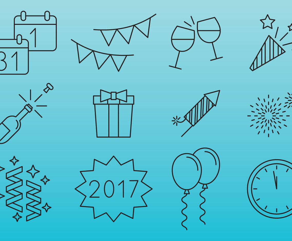 New Year Celebration Icons