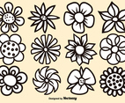 Vector Cartoon Flower Set