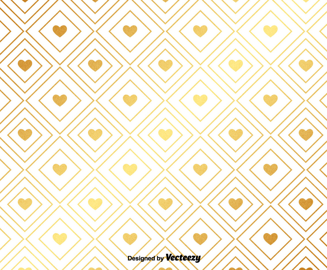 Vector Gold Pattern With Golden Hearts