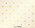 Vector Gold Pattern With Golden Hearts