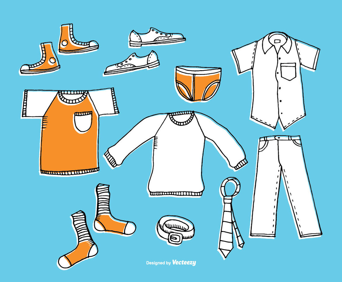 Hand Drawn Men's Clothing Vectors