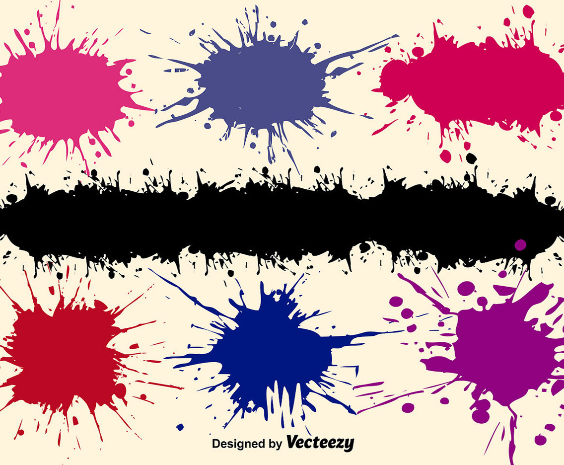 Vector Paint Splashes Set