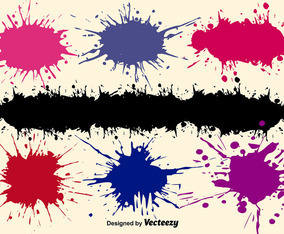 Vector Paint Splashes Set