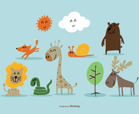 Hand Drawn Wild Animal Vectors