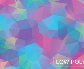 Cool Color Geometric Low Poly Style Illustration Vector