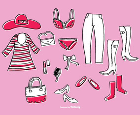 Hand Drawn Women's Clothing Vectors