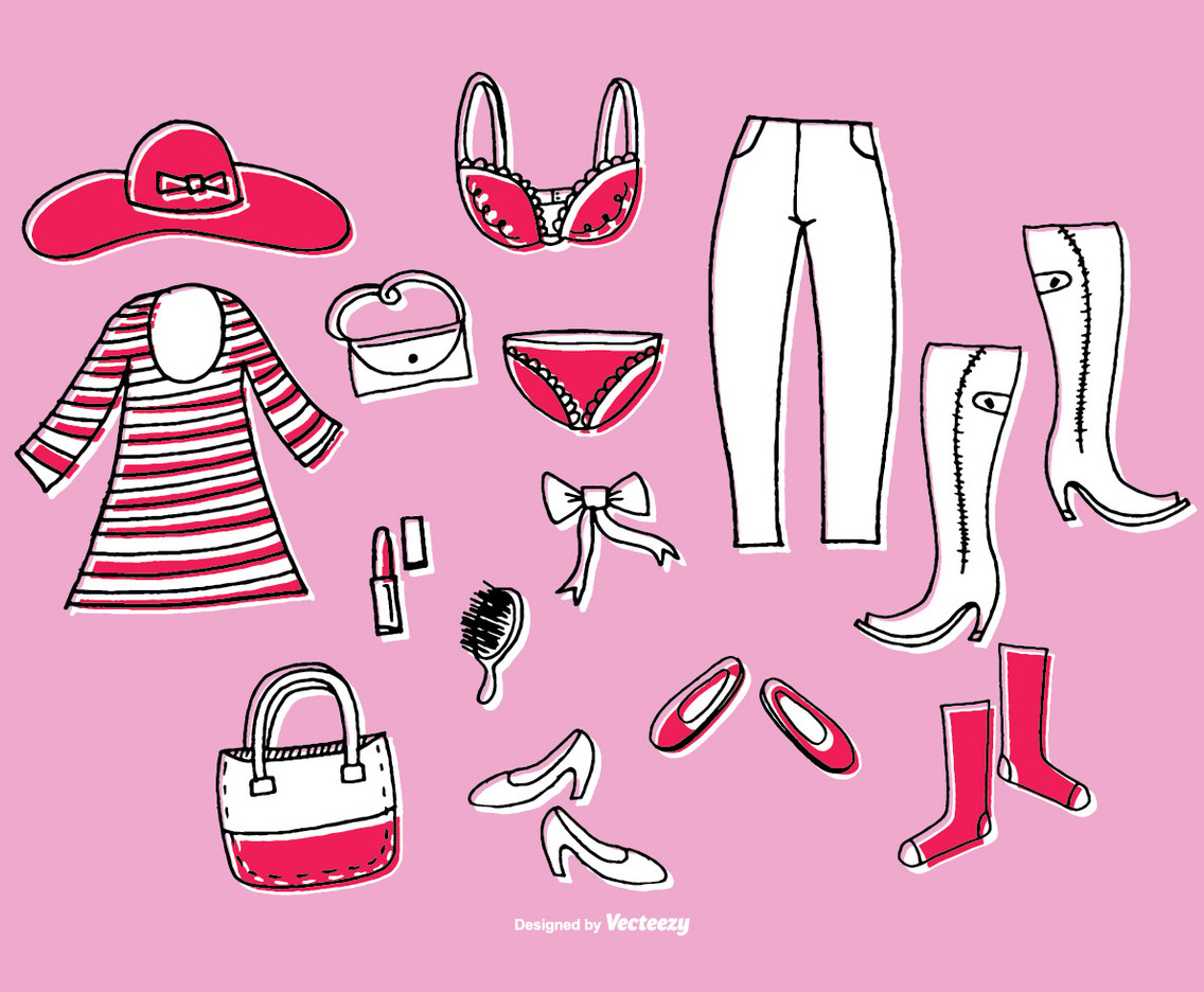 Hand Drawn Women's Clothing Vectors