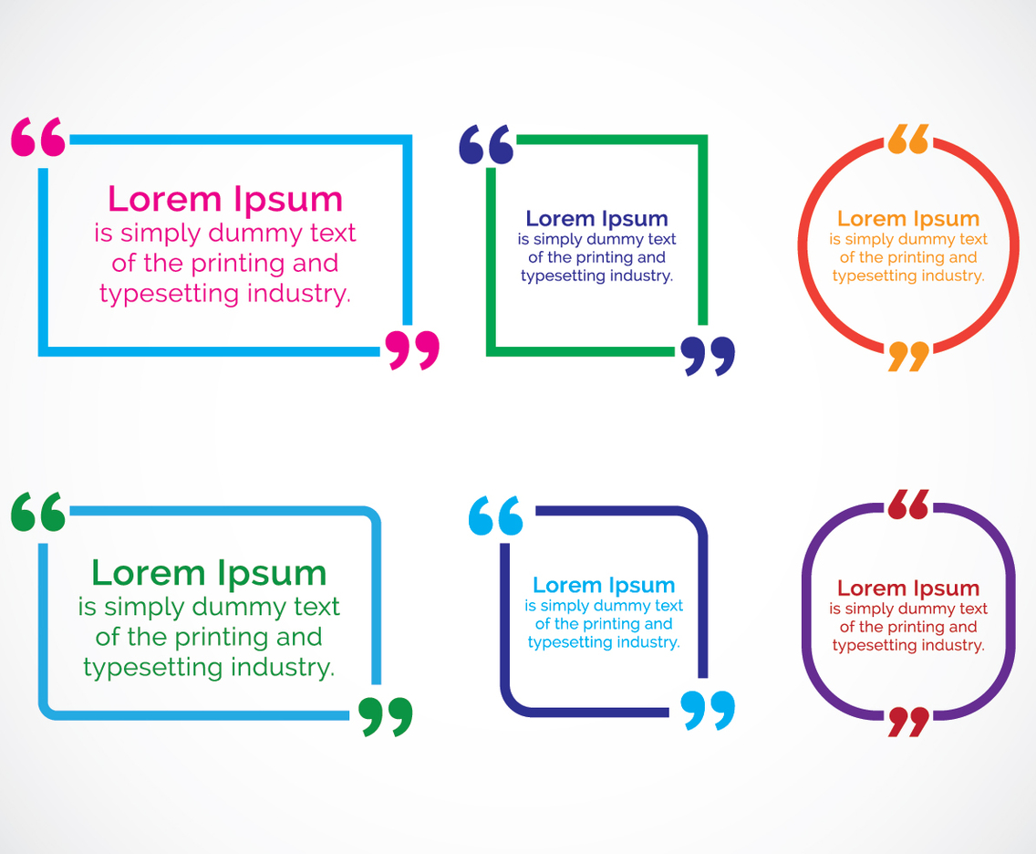 Quote Boxes With Text Vectors