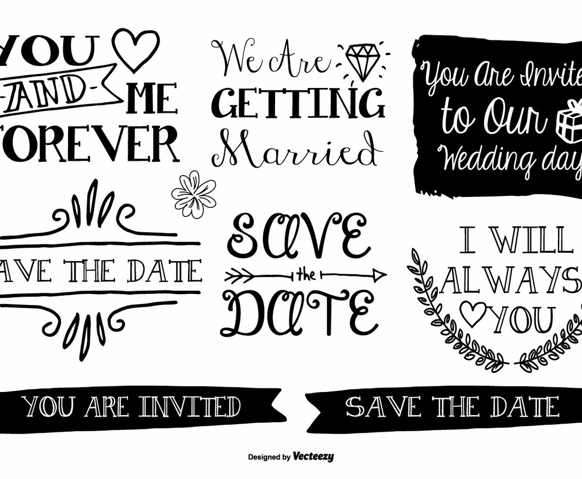 Hand Drawn Style Marriage Labels