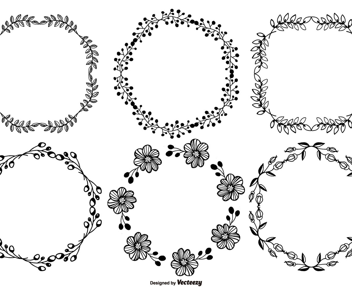 Hand Drawn Style Frames Set