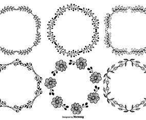 Hand Drawn Style Frames Set