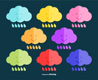 Colorful Rain Cloud Vectors