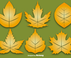 Vector Set Of Six Autumn Leaf