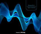 Abstract Beautiful Blue Waves - Vector