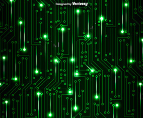 Green Circuit Board Vector Background